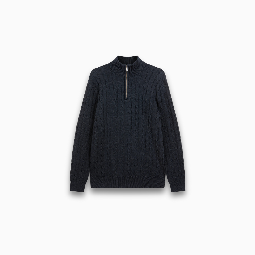 Men's cotton half zip Pullover