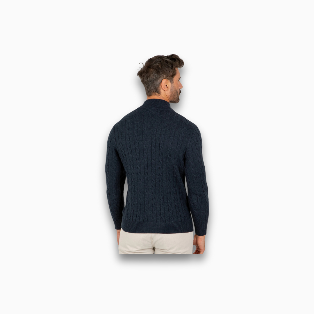Men's cotton half zip Pullover