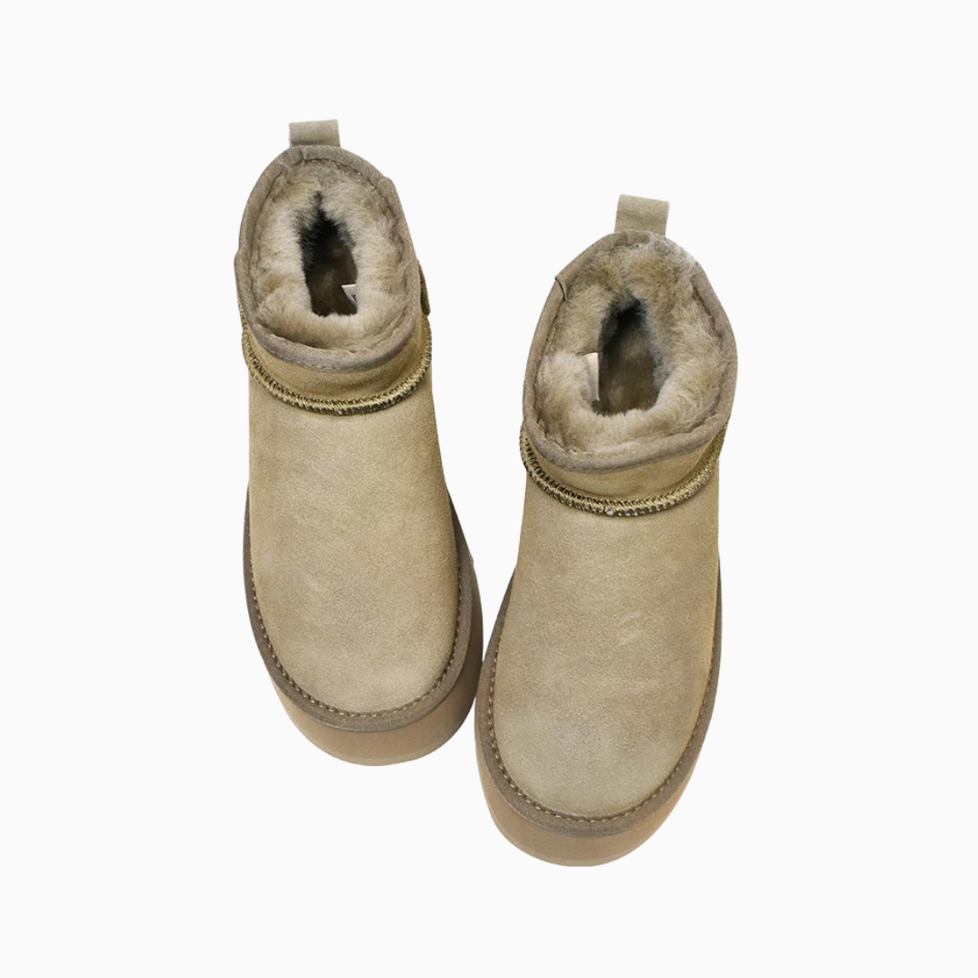 Genuine Leather Platform Snow Boots