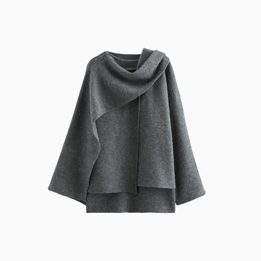 Cozy Grey Oversized Knit Wrap