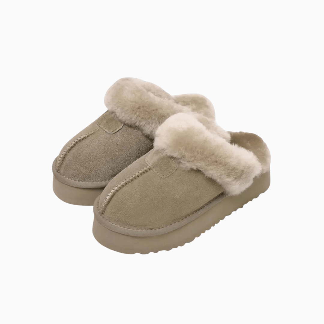 Genuine Shearling Platform Mule Boots