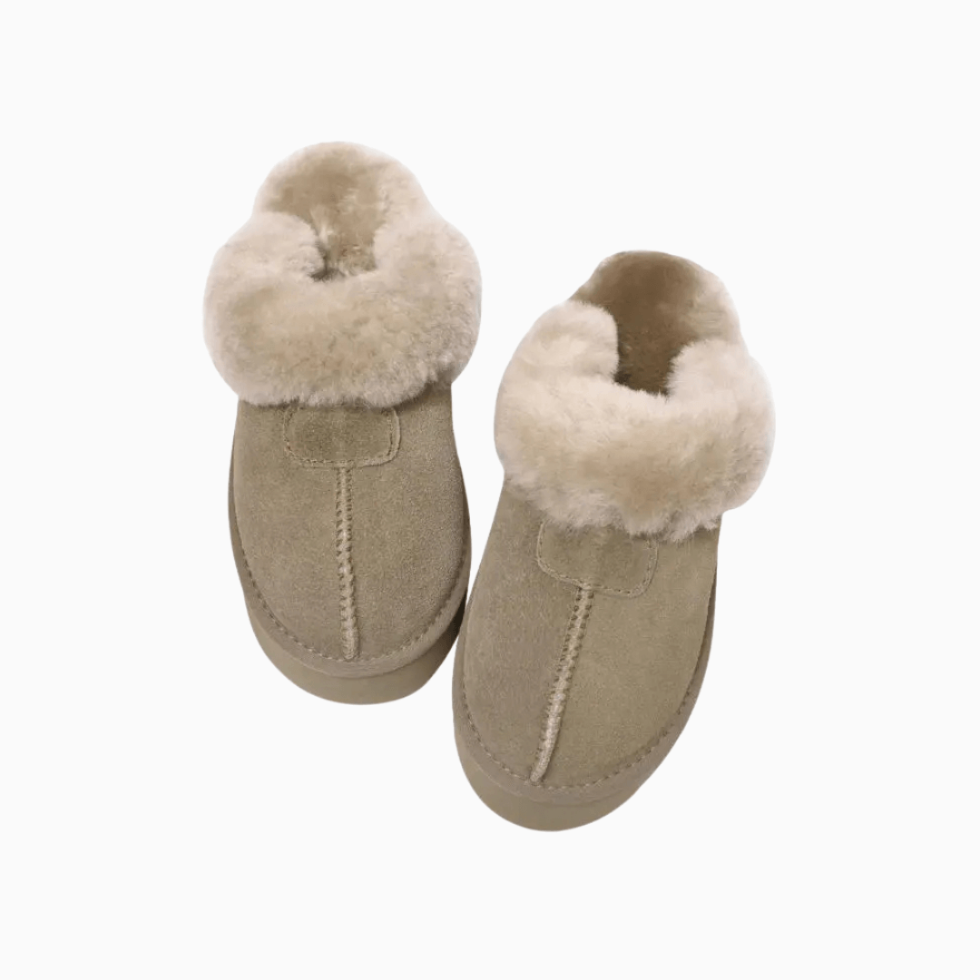 Genuine Shearling Platform Mule Boots