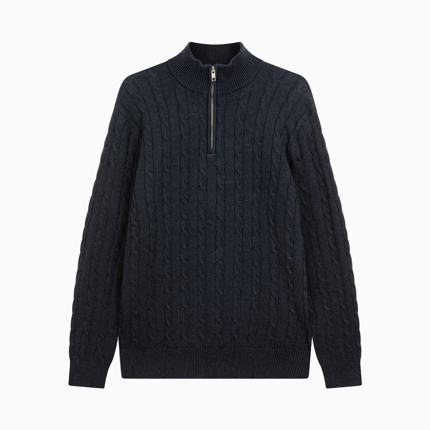 Men’s Cable Knit Zip Sweater Warm