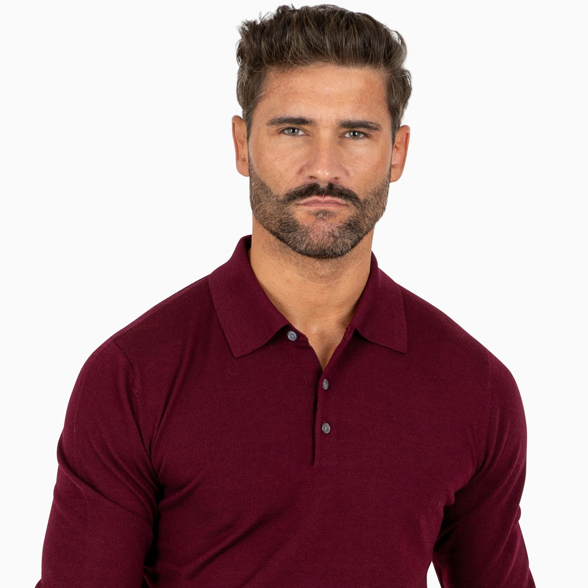 Dark Red Premium Lightweight Polo Sweater
