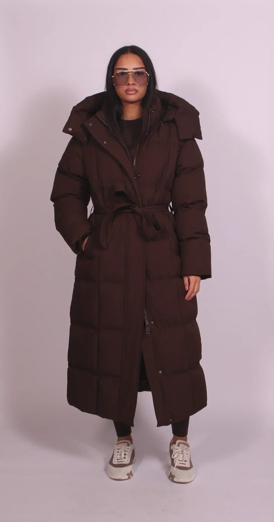 Carmen - Long Belted Puffer Coat