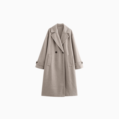Men’s Beige Long Wool Overcoat