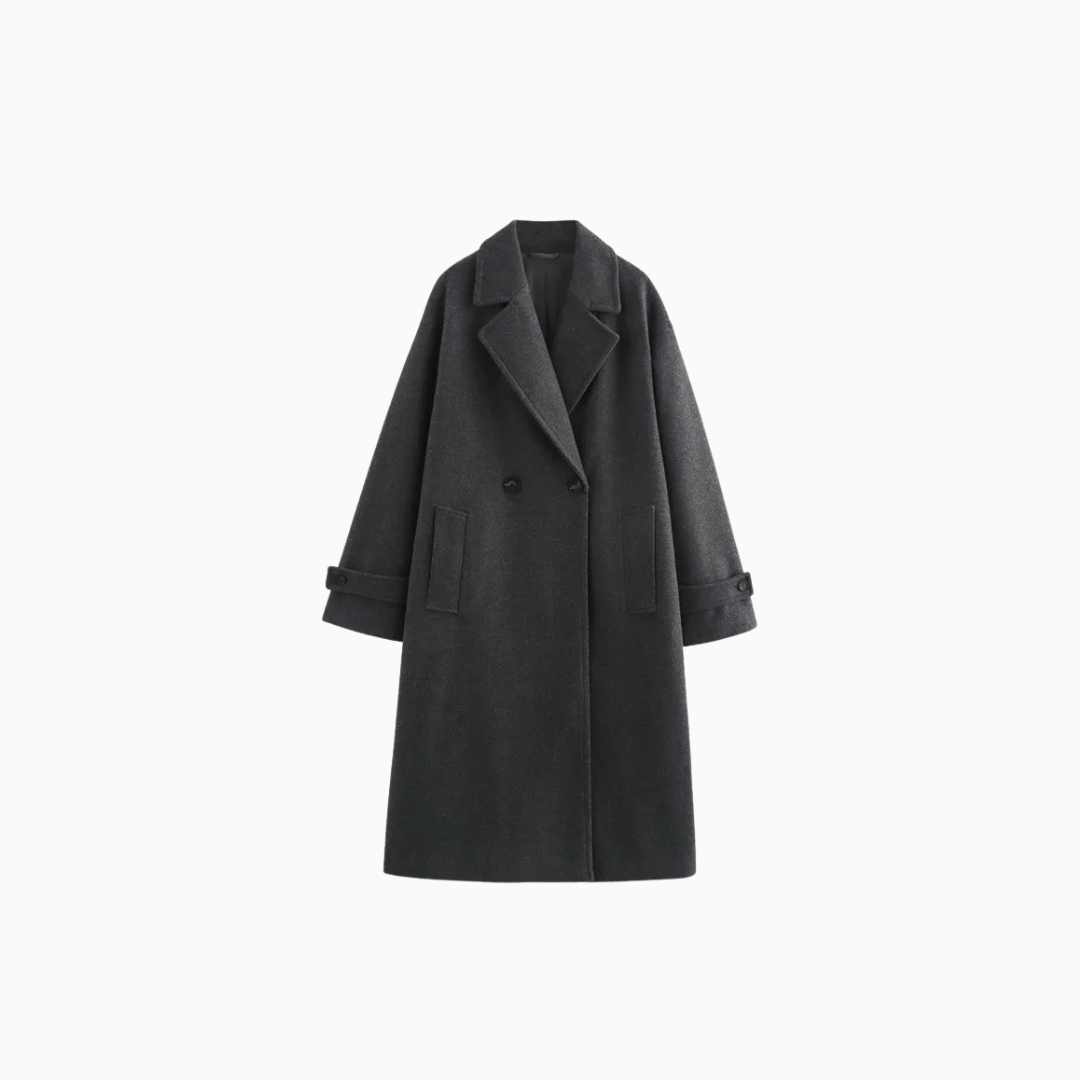 Classic Dark Grey Long Wool Coat