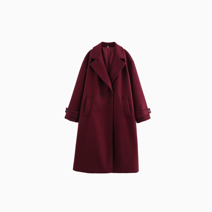 Women’s Burgundy Winter Coat Elegant Warm