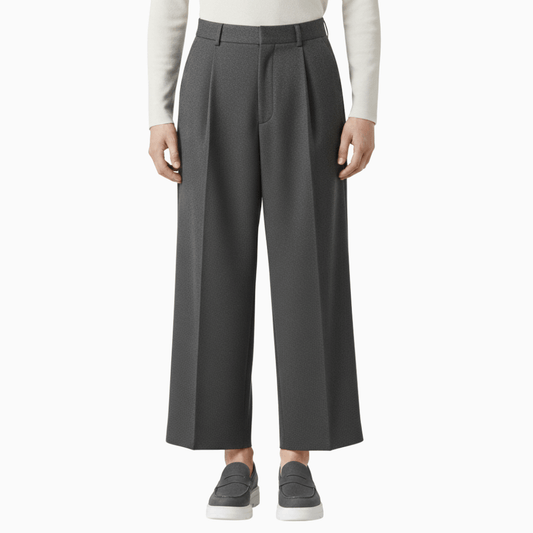 Women’s Grey High Waist Pleated Trousers