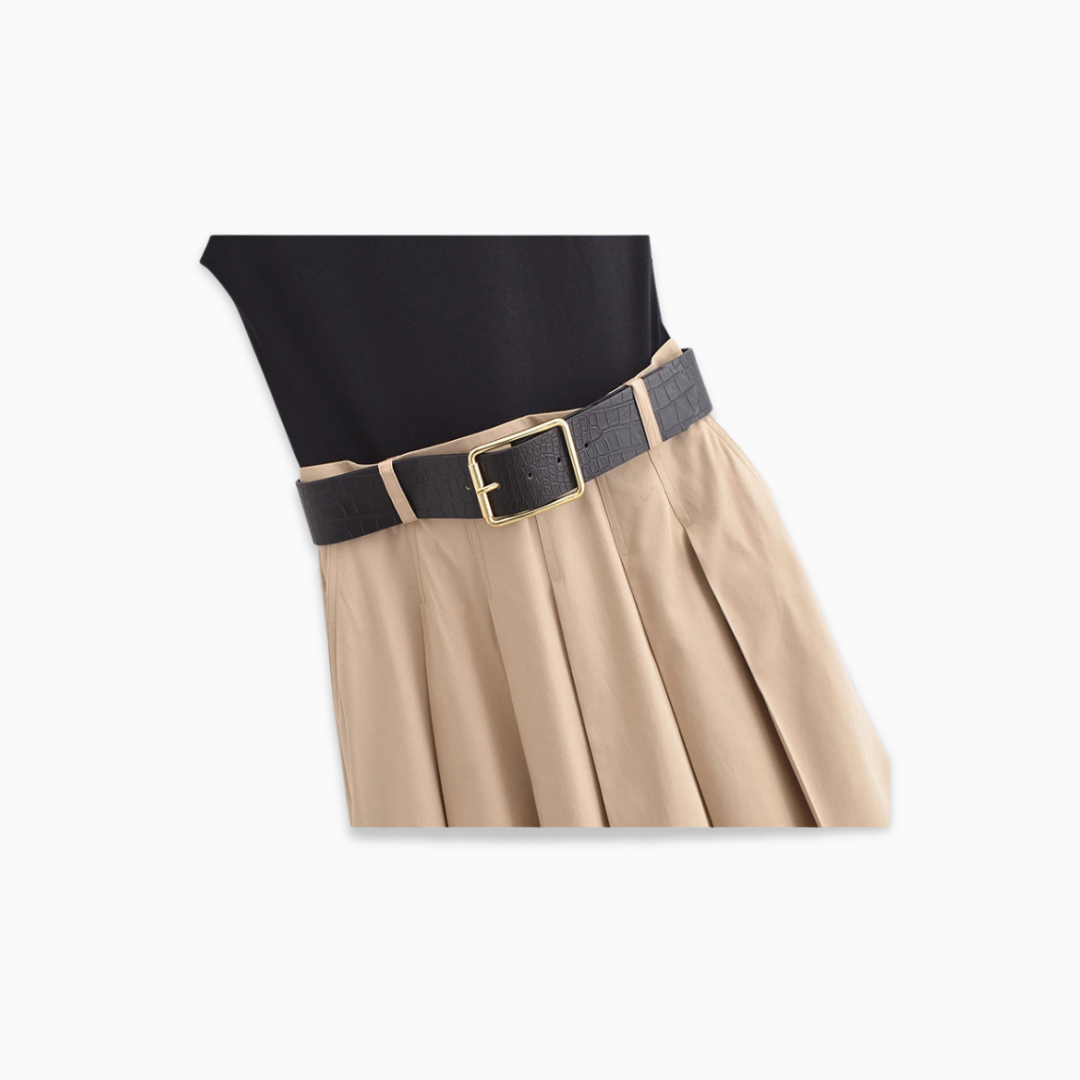 Pleated midi dress + top