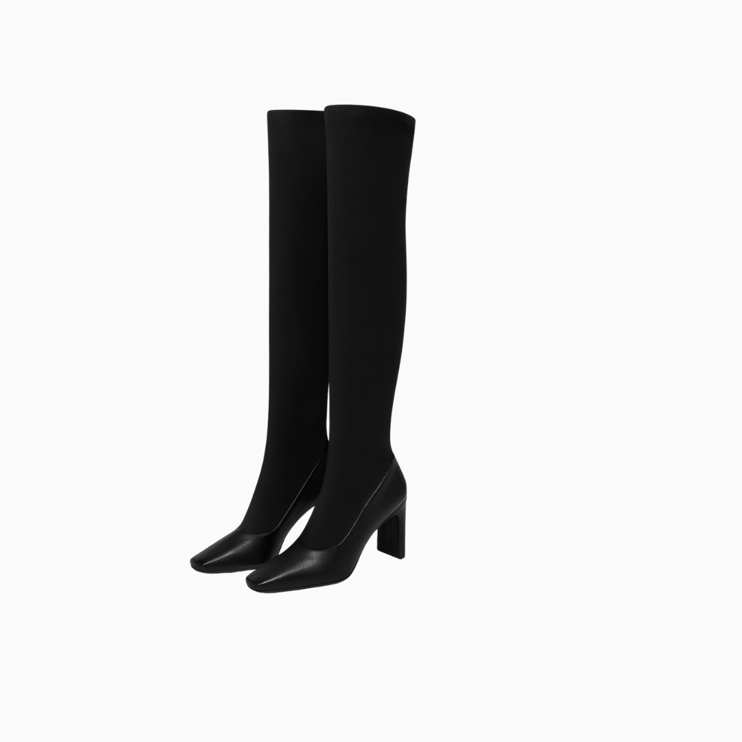 Black thigh high boots