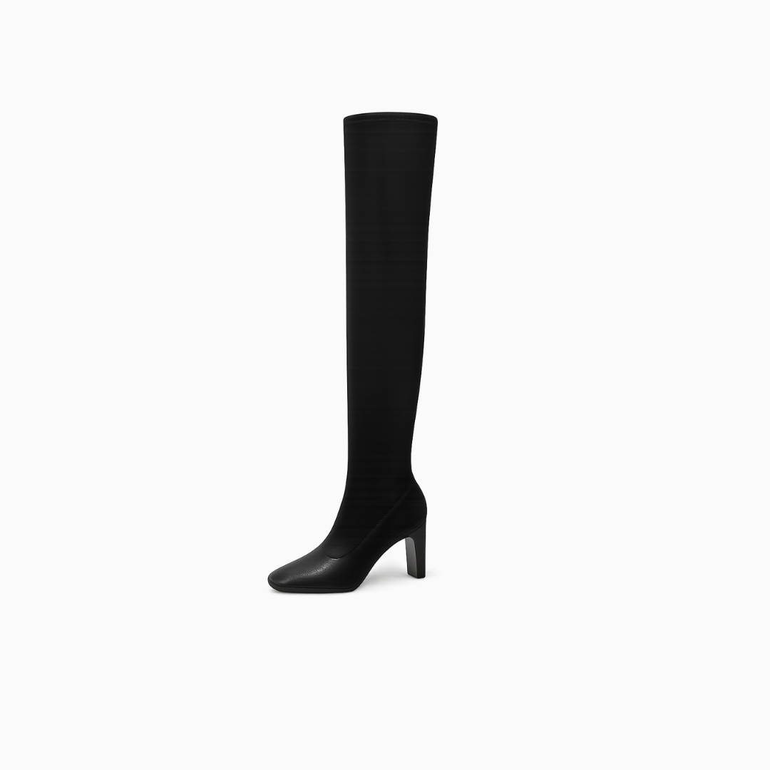 Black thigh high boots