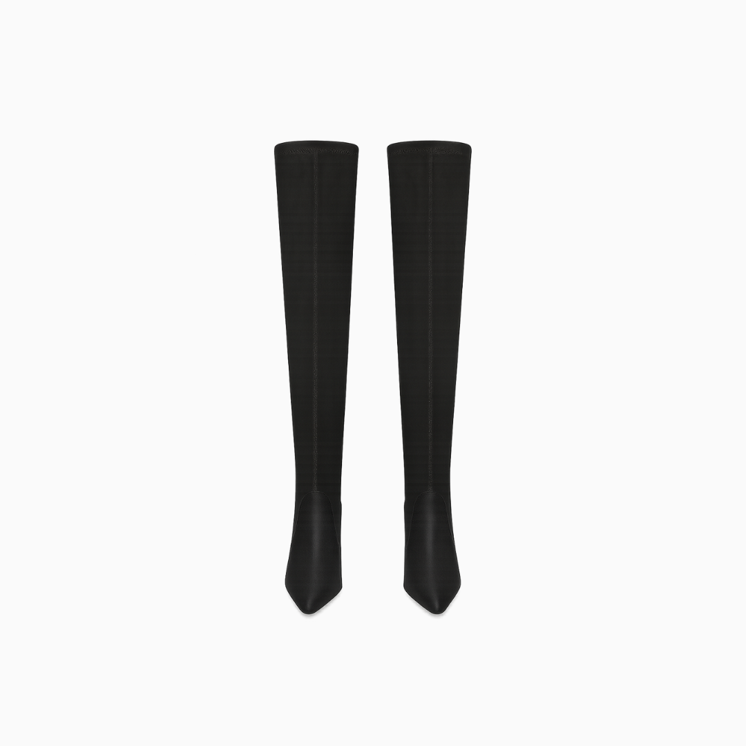 Black thigh high boots