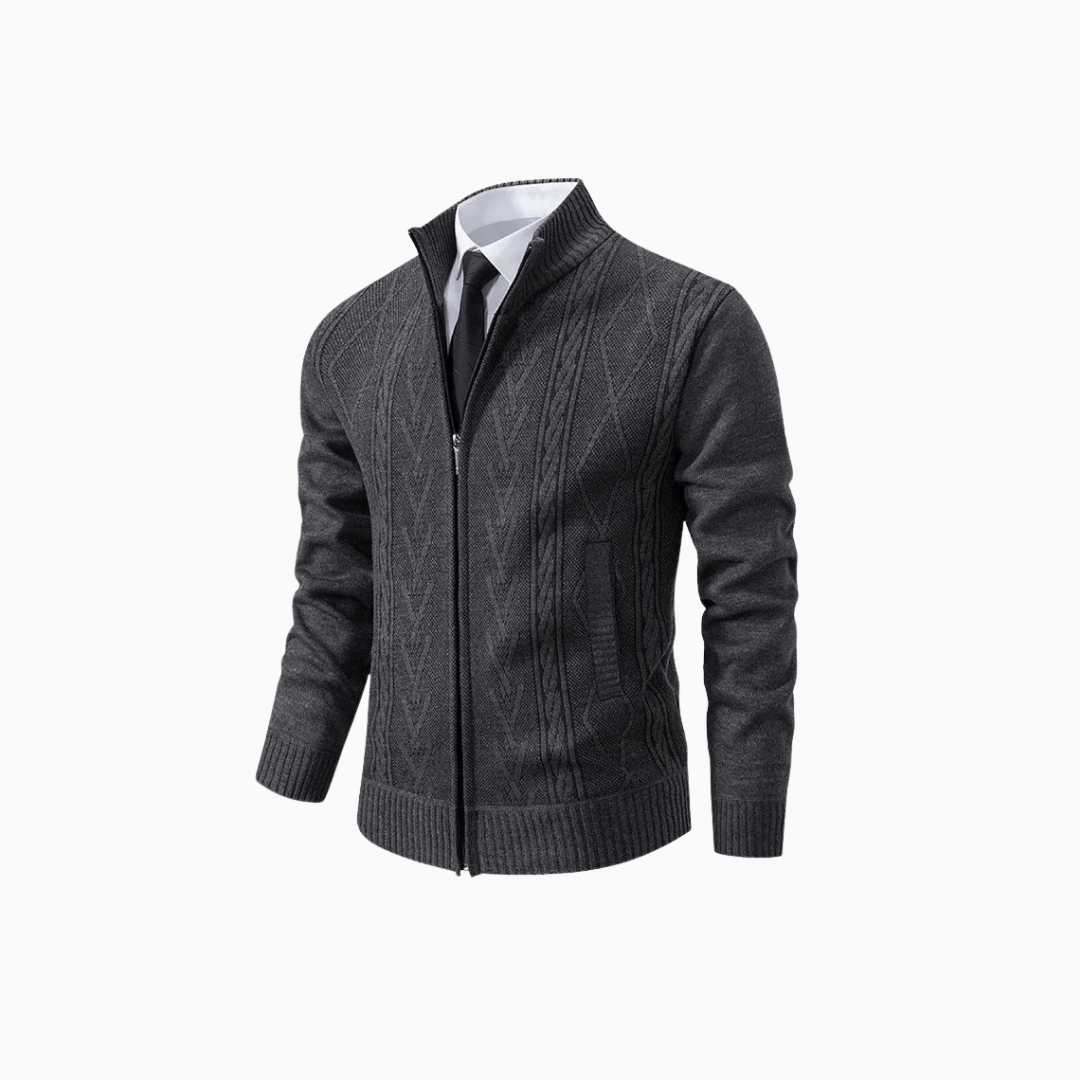 Thick Black Velvet High Collar Sweater