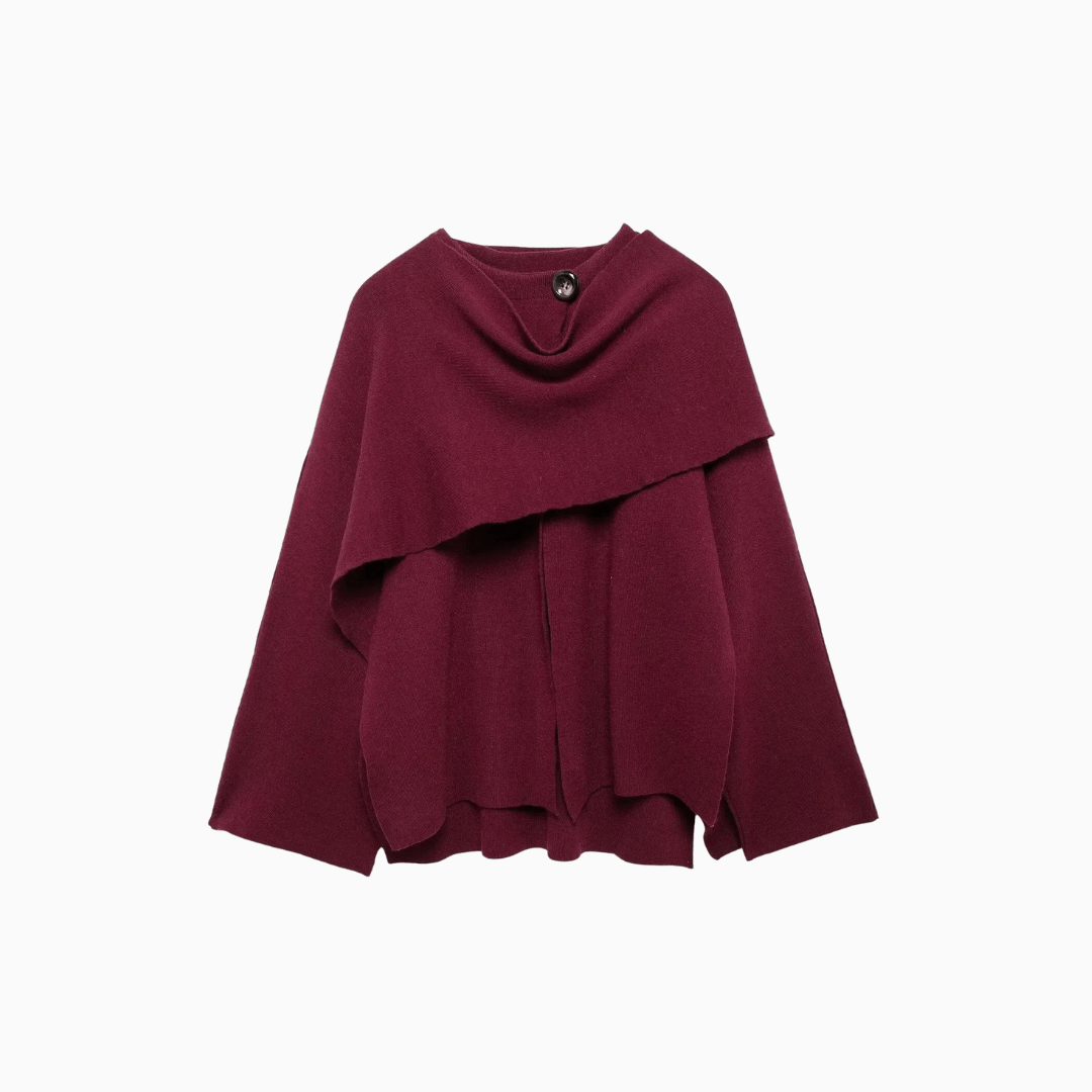 Women’s Red Oversized Knit Wrap Cardigan