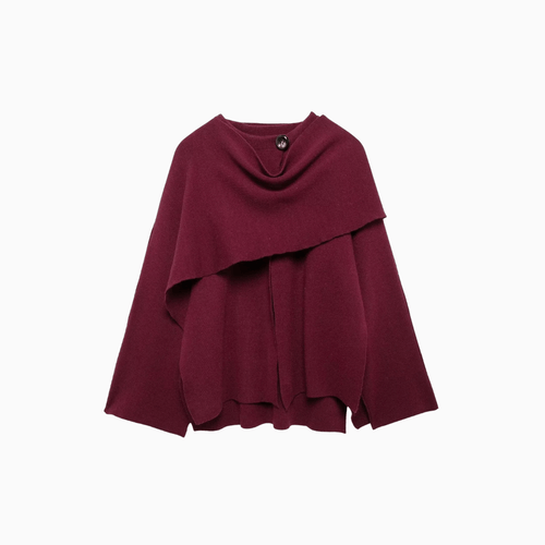 Women’s Red Oversized Knit Wrap Cardigan