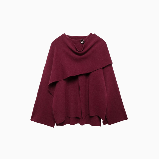 Women’s Red Oversized Knit Wrap Cardigan