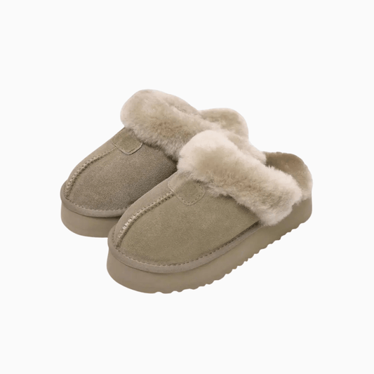 Women’s Genuine Shearling Platform Mule Boots